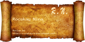 Rocskay Nina névjegykártya